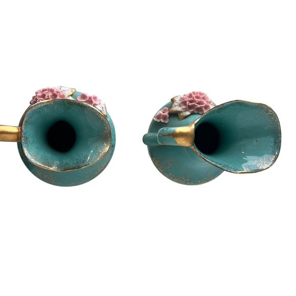 Vintage 1956 L'Amour China Hand Painted & Signed Decorative Vases Made in Japan - Picture 8 of 14